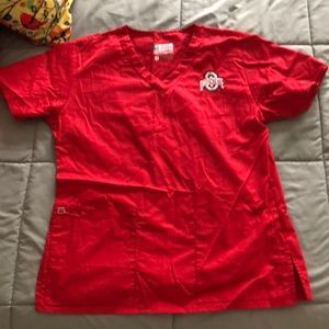 Ohio State WonderWink scrubs top Small
